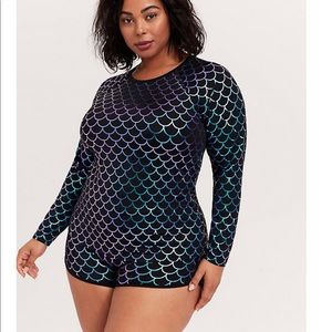 Torrid Mermaid Rash Guard and Shorts